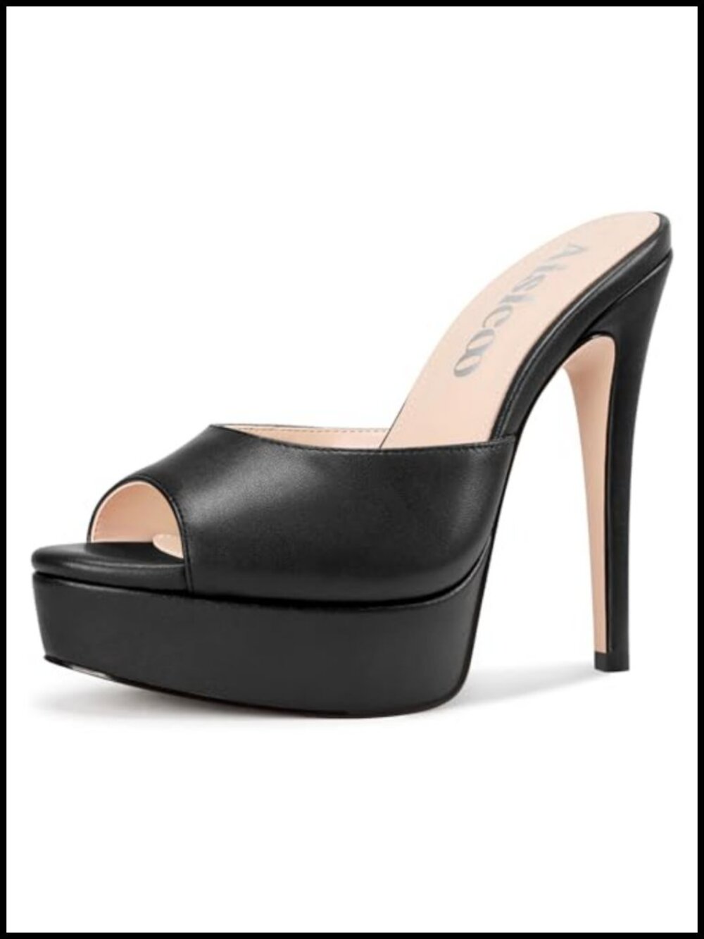 Stiletto High Platform Heel Peep Open Toe Sandals Mules Slip-on Prom Party